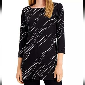 Women's Alfani Boat Neck 3/4 Sleeve Tunic